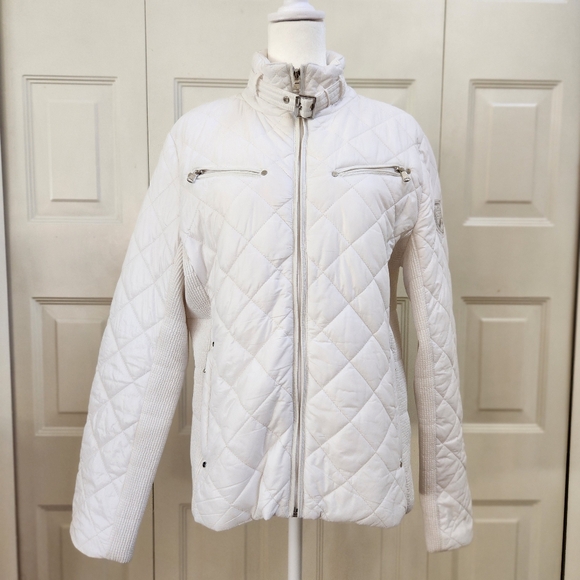 White Lauren Ralph Lauren light puff packable winter jacket, size L - Picture 3 of 16
